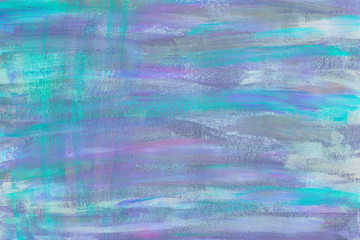 Acrylic colorful abstract background with waves and strokes on white paper background. Trendy look. Chaotic abstract organic design.