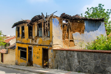 Bursa, Turkey, 29 April 2012: Historic Mansion at Veziri Street © Kayihan