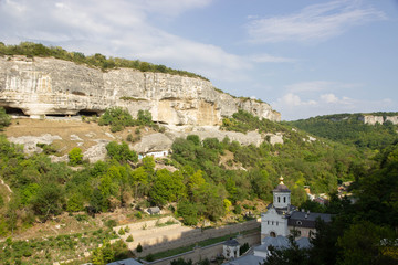 mountain view in the town of Bakhchisarai in the Crimea