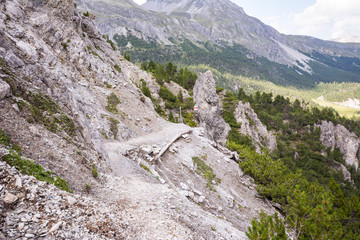 Fototapeta na wymiar Besteigung des Piz Daint vom Ofenpass, vorbei am Il Jalet über den Westgrad auf den Gipfel (2968m) und zurück.