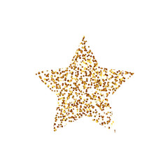 Golden glitter in star shape