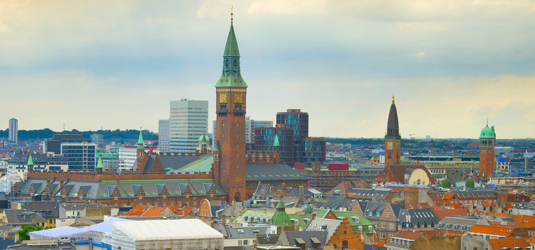 Panorama of Copenhagen Denmark
