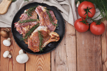 preparation for roasting meat on bbq