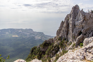 Fototapeta na wymiar view of AI-Petri mountain near Yalta in Crimea