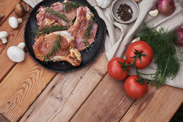 preparation for roasting meat on bbq