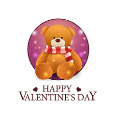 Valentine's Day round banner with a Teddy bear