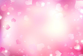 Valentine's day blurred hearts bokeh background.