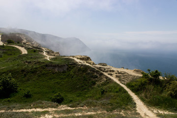 view of bald mountain in Anapa on the black sea
