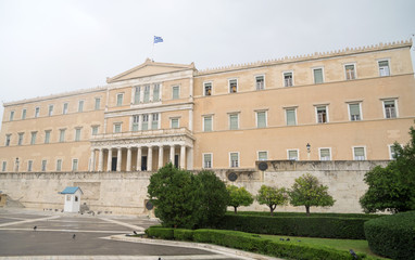 Fototapeta na wymiar Building of Hellenic Parliament in Athens, Greece.