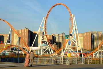 Walking at the beach
