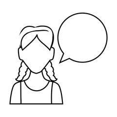 beautiful woman with speech bubble