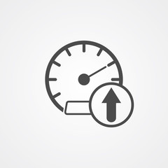 Upload speed vector icon sign symbol