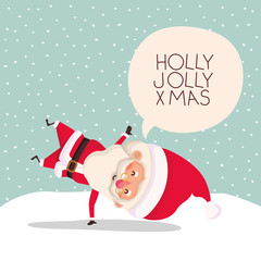 santa claus in snowscape with speech bubble