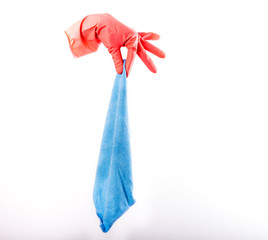 Rubber glove holding cloth