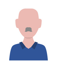 man bald with mustache