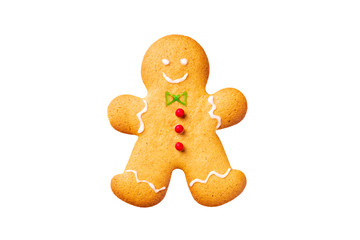 Christmas gingerbread cookie isolated on white background