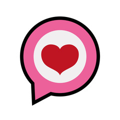speech bubble chat with heart