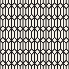Fototapeta premium Vector seamless geometric pattern. Simple mono line abstract trellis. Repeating elements stylish background