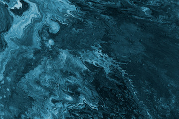 Acrylic abstract background with waves and strokes on white paper background. Trendy look. Chaotic abstract organic design.