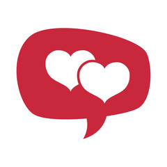 speech bubble chat with heart