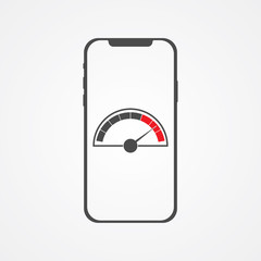 Phone speed test vector icon sign symbol
