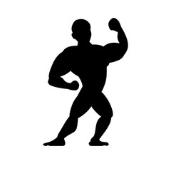 Fototapeta na wymiar strong bodybuilder silhouette icon