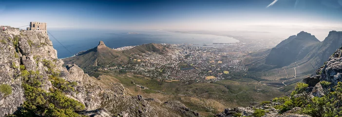 Türaufkleber Downtown Kapstadt vom Tafelberg aus gesehen © Benjamin ['O°] Zweig