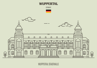 Obraz premium Wuppertal Stadthalle in Wuppertal, Germany. Landmark icon