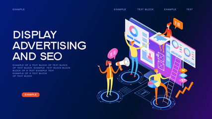 Display advertising and seo concept banner