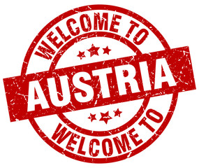 welcome to Austria red stamp