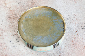 Old vintage round tin box