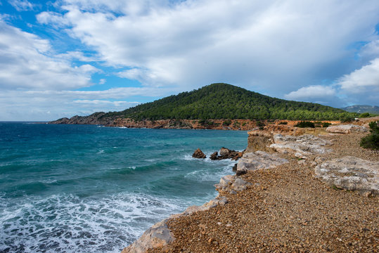 The coast in cala sa caleta of Ibiza, baleares