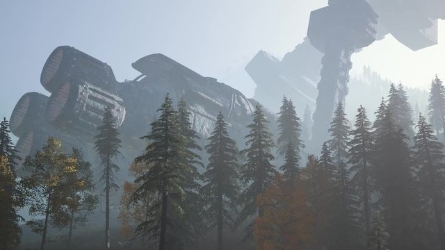 UFO crashed in the forest
