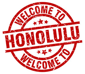 welcome to Honolulu red stamp