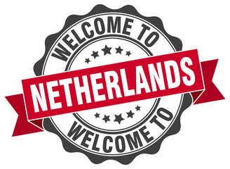 Obraz premium Netherlands round ribbon seal