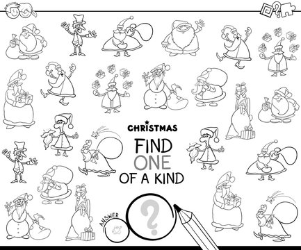 one of a kind Christmas character color book