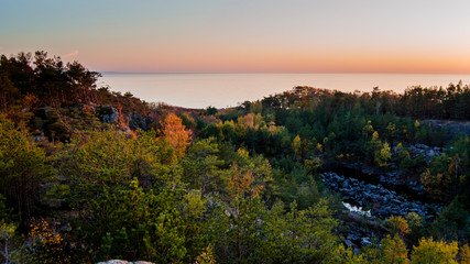 Naklejka premium sunset in the mountains