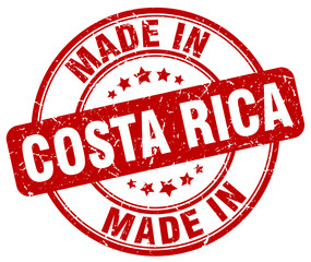 made in Costa Rica red grunge round stamp
