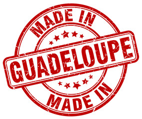 made in Guadeloupe red grunge round stamp