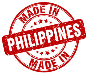 made in Philippines red grunge round stamp