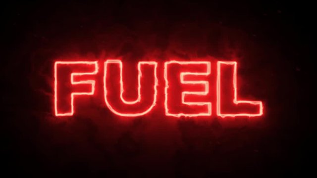 Fuel - red hot glowing text in the dark