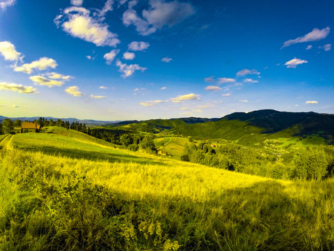 Beskid Sadecki in summer. View on Makowica Mount, near Rytro Village. Poland.