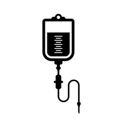 Iv blood bag vector icon
