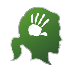 woman head profile ecology icon