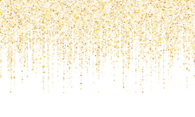 Garland border gold glitter vector background illustration.