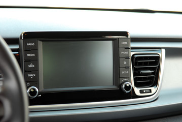 Screen multimedia system on dashboard in a modern car