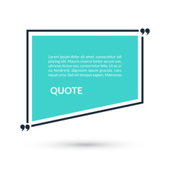 Obraz premium Quote box, speech bubble, text in brackets, citation empty frame isolated on white background. Vector illustration