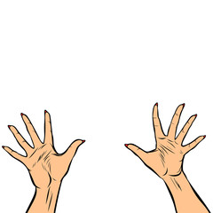 woman hands fingers high five