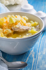 Fresh cauliflower soup.