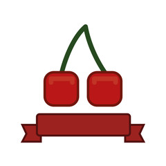 delicious cherry fruit icon